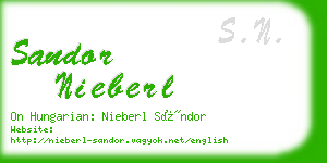 sandor nieberl business card